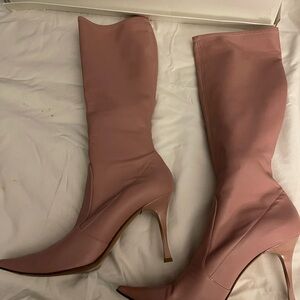 Casadei Pink Heeled Knee-High Boots